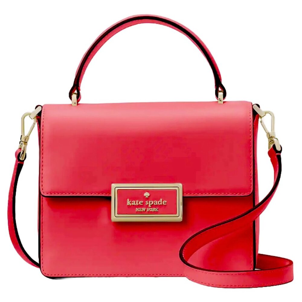 NWOT RED-KATE SPADE Reegan Leather Top Handle Small Satchel Crossbody Handbag